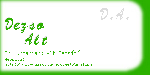 dezso alt business card